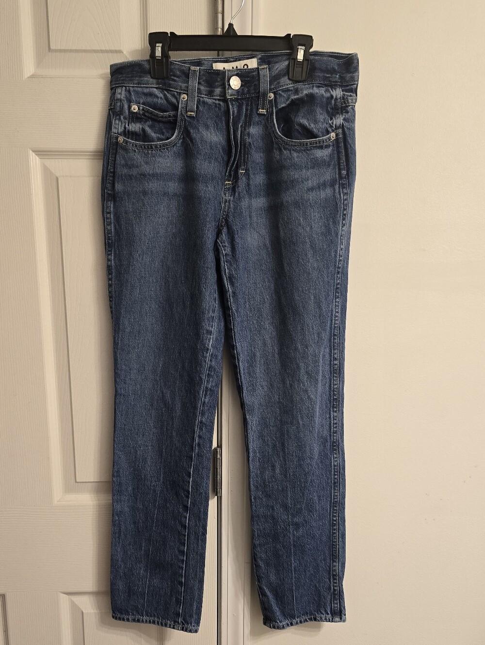 AMO $282 Harriett Mid Rise Apple Pie Straight Leg Y2K Denim Jeans 25 - Picture 2 of 9